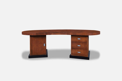 Mid-Century Modern Sculptural Biomorphic Walnut Executive Desk