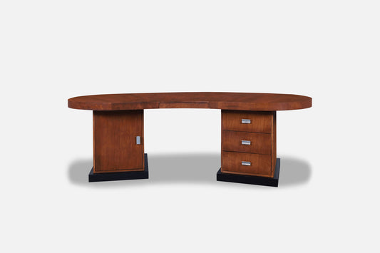 Mid-Century Modern Sculptural Biomorphic Walnut Executive Desk