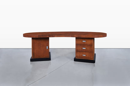 Mid-Century Modern Sculptural Biomorphic Walnut Executive Desk