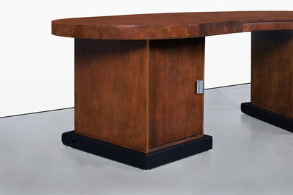 Mid-Century Modern Sculptural Biomorphic Walnut Executive Desk