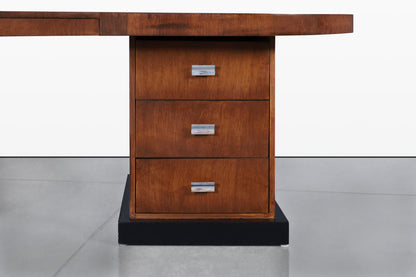Mid-Century Modern Sculptural Biomorphic Walnut Executive Desk