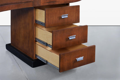 Mid-Century Modern Sculptural Biomorphic Walnut Executive Desk