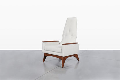 Mid-Century Modern Sculptural Walnut Lounge Chairs by Kroehler