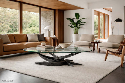 Mid-Century Modern "Swirl" Glass Coffee Table by Daniel Gluck