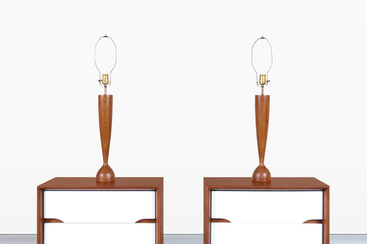 Mid-Century Modern Teak Table Lamps by ESA
