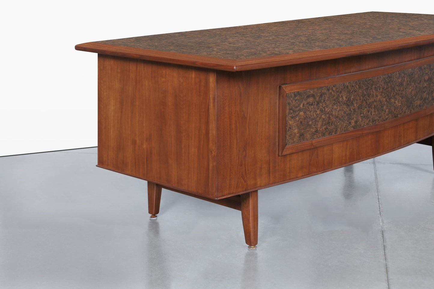 Mid-Century Modern Walnut Executive Desk Attributed to Monteverdi Young