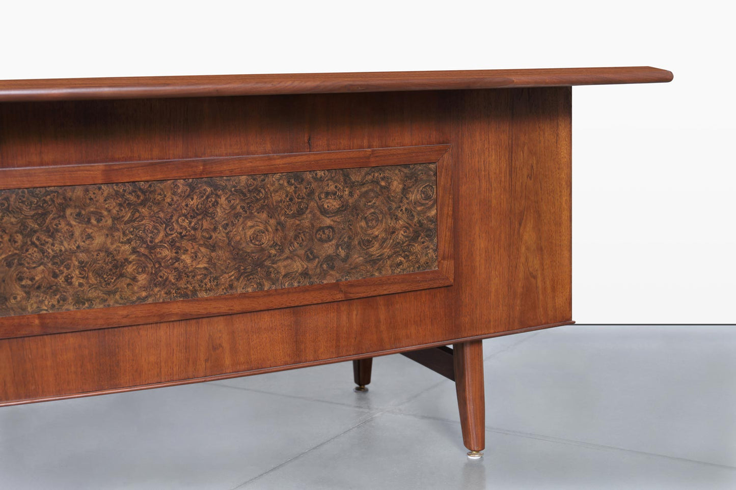 Mid-Century Modern Walnut Executive Desk Attributed to Monteverdi Young