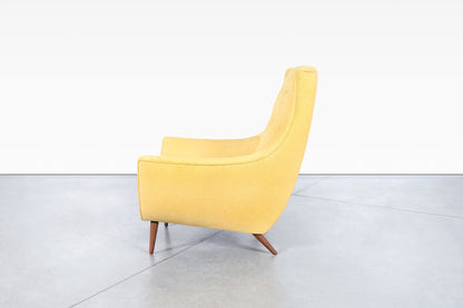 Mid-Century Modern Walnut High-Back Lounge Chairs