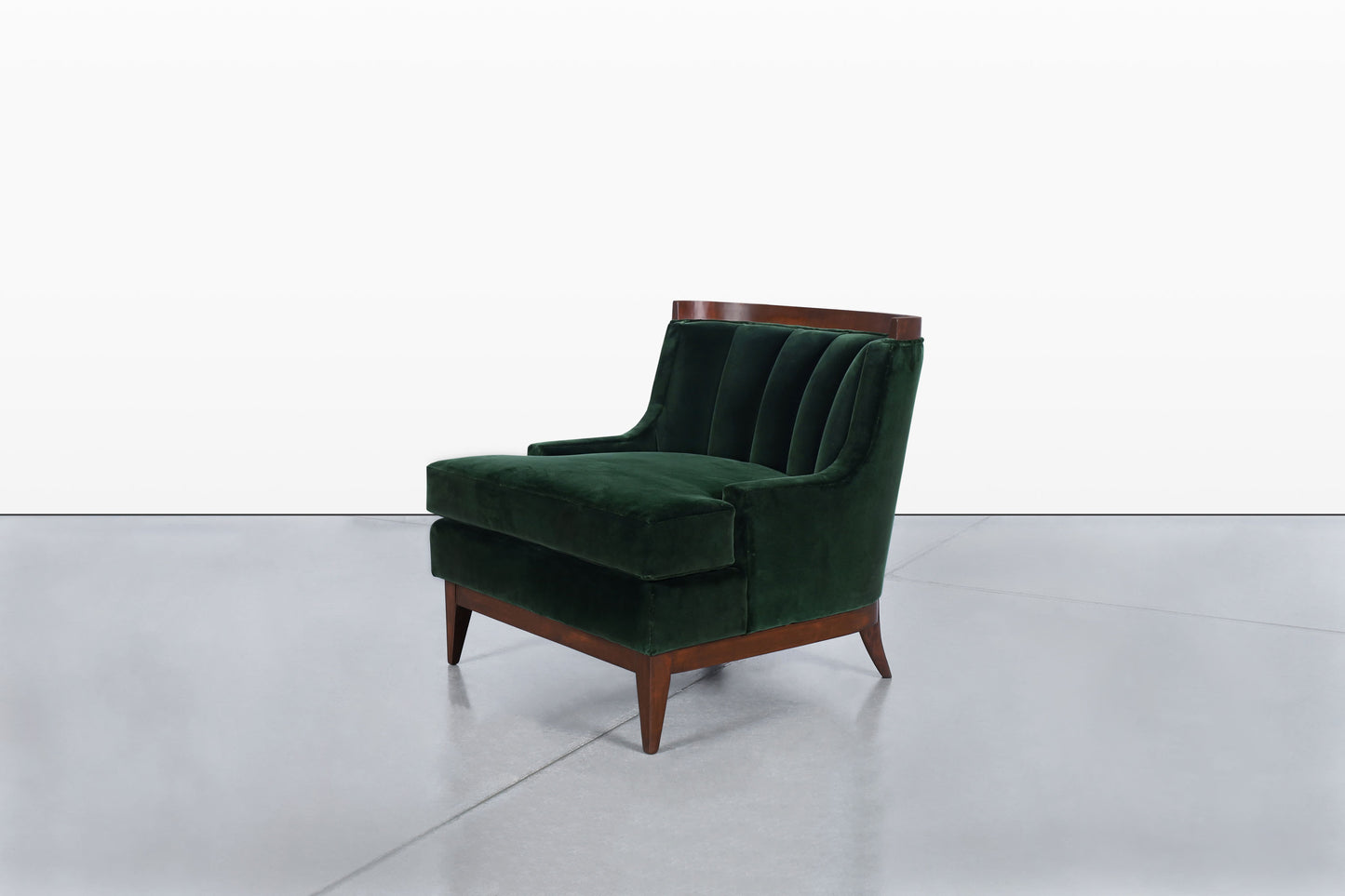 Mid-Century Modern Walnut Lounge Chairs Styled After Erwin Lambeth