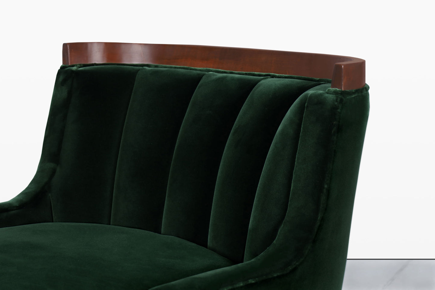 Mid-Century Modern Walnut Lounge Chairs Styled After Erwin Lambeth