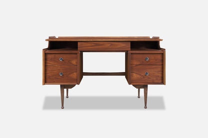 Mid-Century Modern Walnut "Mainline" Desk by Hooker