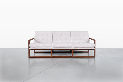 Mid-Century Modern Walnut Sofa Attributed to Milo Baughman