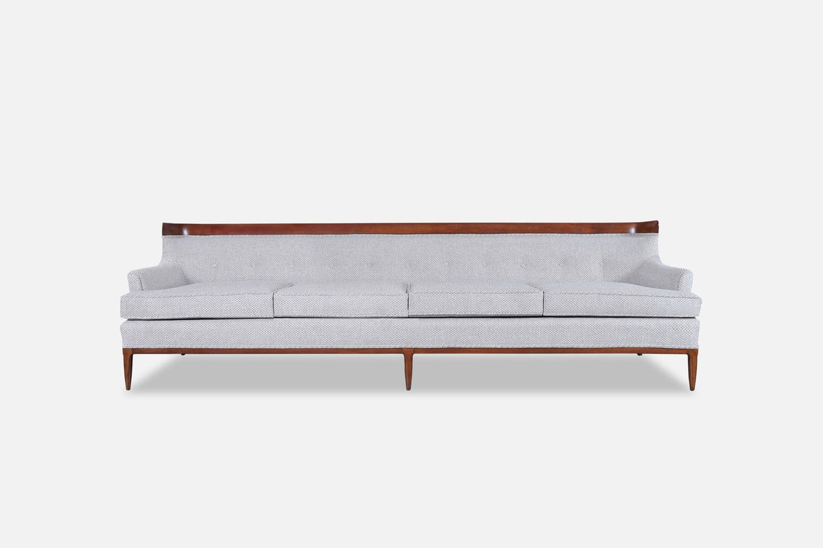 Mid-Century Modern Curved Walnut Sofa by Erwin Lambeth and Tomlinson, 1950s