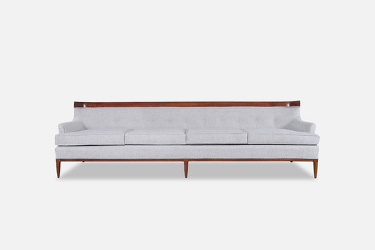 Mid-Century Modern Curved Walnut Sofa by Erwin Lambeth and Tomlinson, 1950s