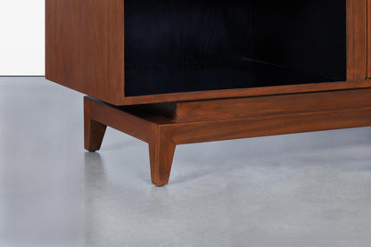 Mid-Century Modern Walnut Tambour Door Credenza