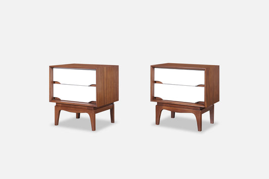 Mid-Century Modern Walnut and Lacquer Nightstands by Kent Coffey