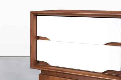 Mid-Century Modern Walnut and Lacquer Nightstands by Kent Coffey