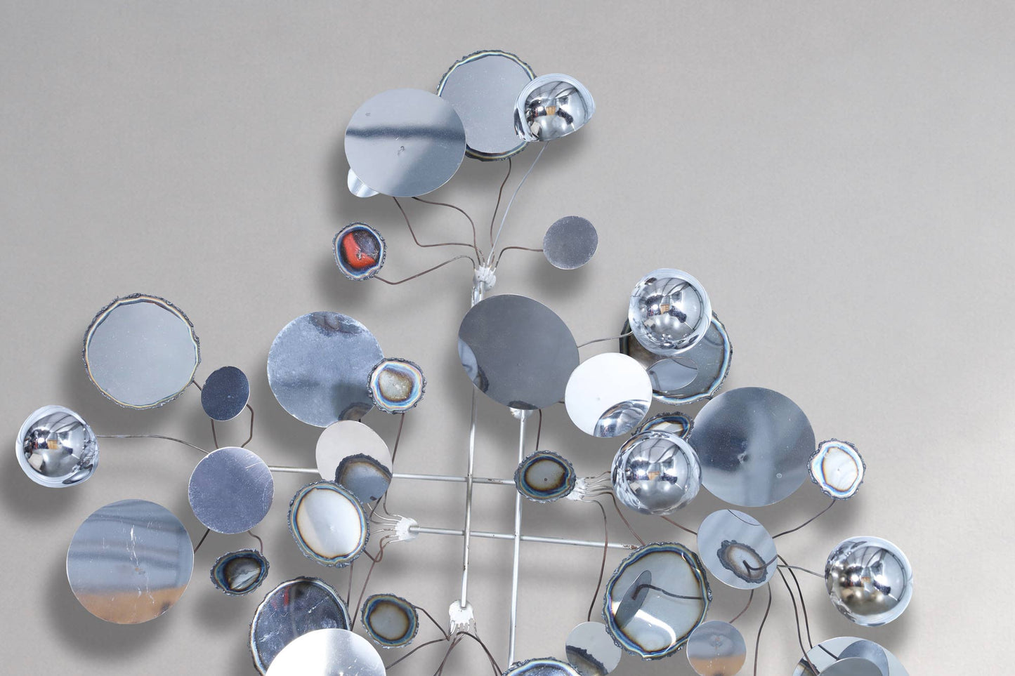 Mid-Century “Raindrops” Chrome Wall Sculpture by Curtis Jere, Signed