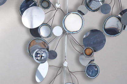 Mid-Century “Raindrops” Chrome Wall Sculpture by Curtis Jere, Signed