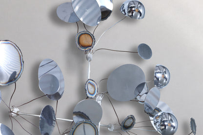Mid-Century “Raindrops” Chrome Wall Sculpture by Curtis Jere, Signed
