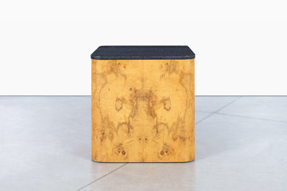 Mid-Century Square Burl Wood Side Table by Paul Mayen for Habitat International