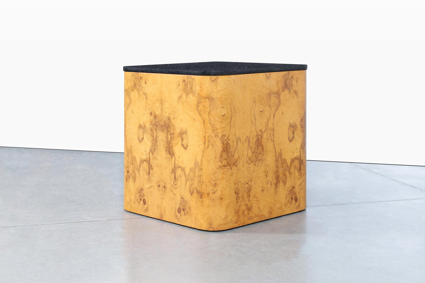 Mid-Century Square Burl Wood Side Table by Paul Mayen for Habitat International