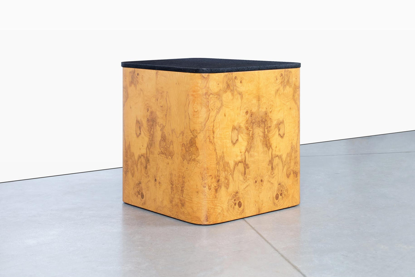 Mid-Century Square Burl Wood Side Table by Paul Mayen for Habitat International