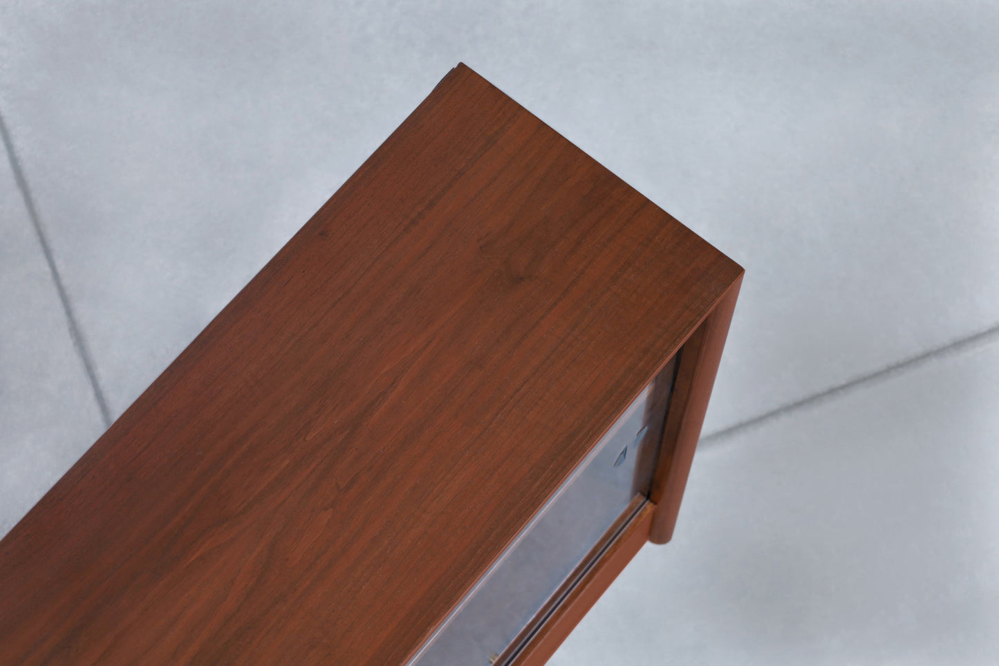 Mid-Century Walnut Credenza or Bookcase with Glass Doors by Merton Gershun