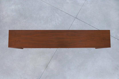 Mid-Century Walnut Credenza or Bookcase with Glass Doors by Merton Gershun