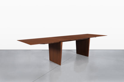 Mid-Century Walnut Extendable Dining Table by Edward J. Wormley for Dunbar