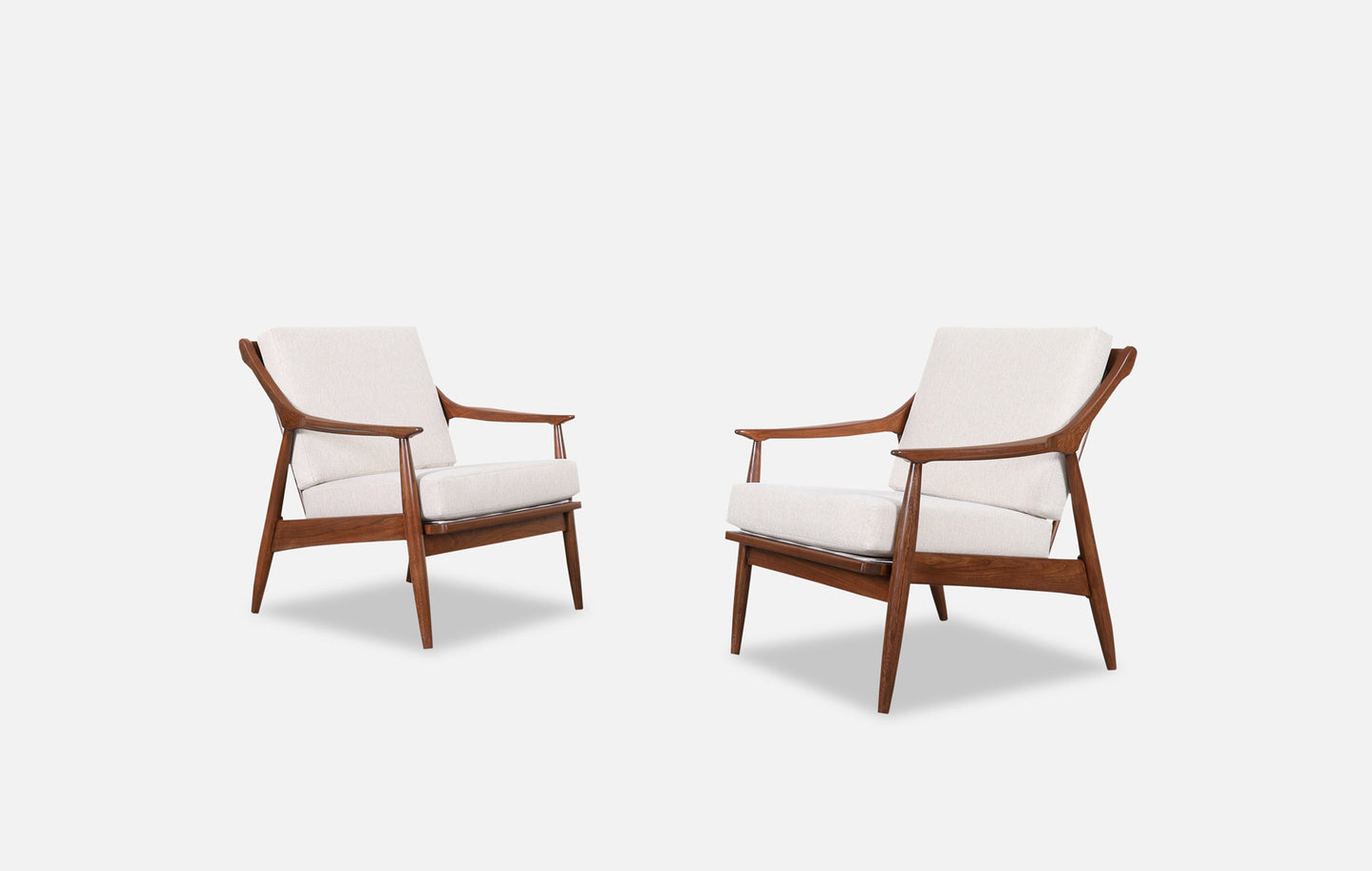 Mid-Century Walnut Lounge Chairs by Kurt Østervig for James Mobler