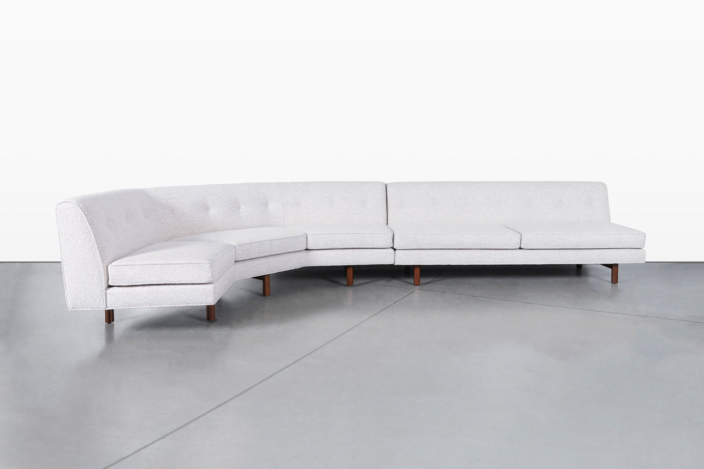 Mid-Century Walnut Sectional Sofa w/ Ottoman by Edward Wormley for Dunbar