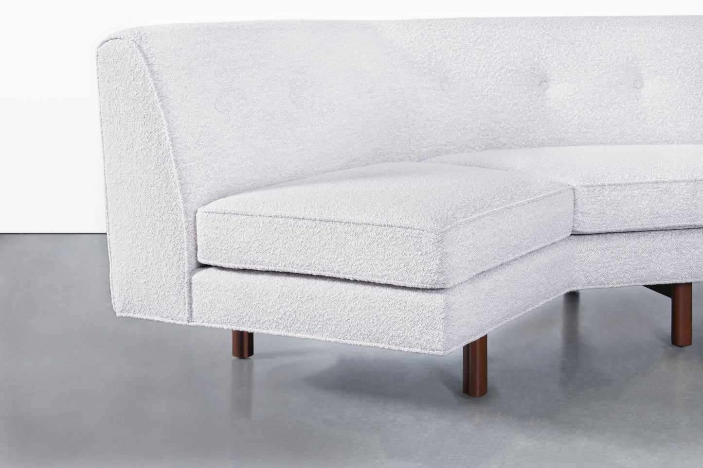 Mid-Century Walnut Sectional Sofa w/ Ottoman by Edward Wormley for Dunbar