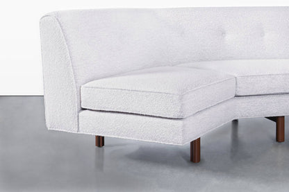 Mid-Century Walnut Sectional Sofa w/ Ottoman by Edward Wormley for Dunbar