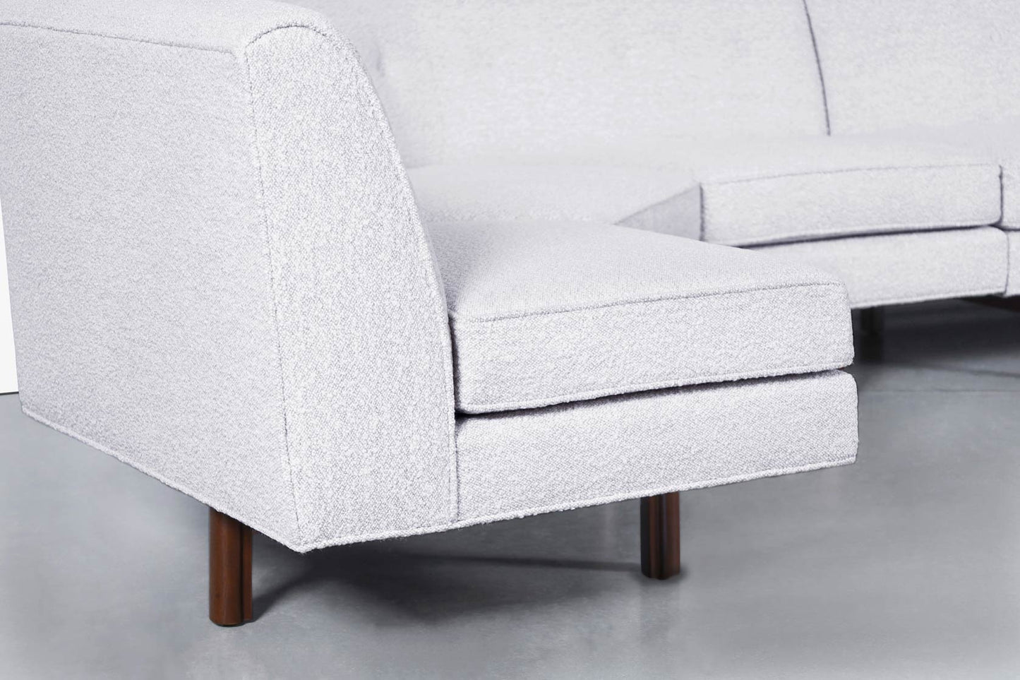 Mid-Century Walnut Sectional Sofa w/ Ottoman by Edward Wormley for Dunbar