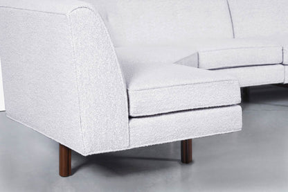 Mid-Century Walnut Sectional Sofa w/ Ottoman by Edward Wormley for Dunbar