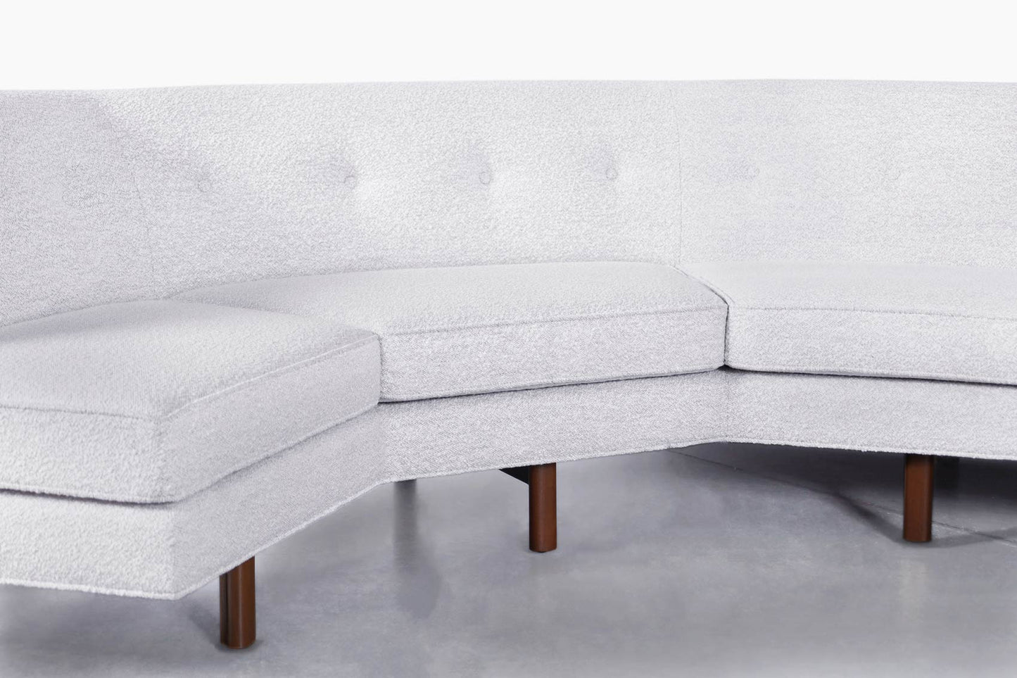 Mid-Century Walnut Sectional Sofa w/ Ottoman by Edward Wormley for Dunbar