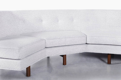 Mid-Century Walnut Sectional Sofa w/ Ottoman by Edward Wormley for Dunbar