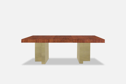 Mid-Century Walnut and Brass Expanding Dining Table by Milo Baughman