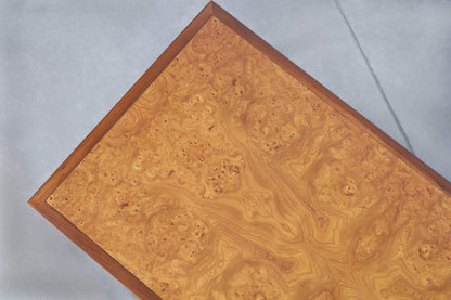 Mid-Century Walnut and Burl Wood Executive Desk by Stow Davis