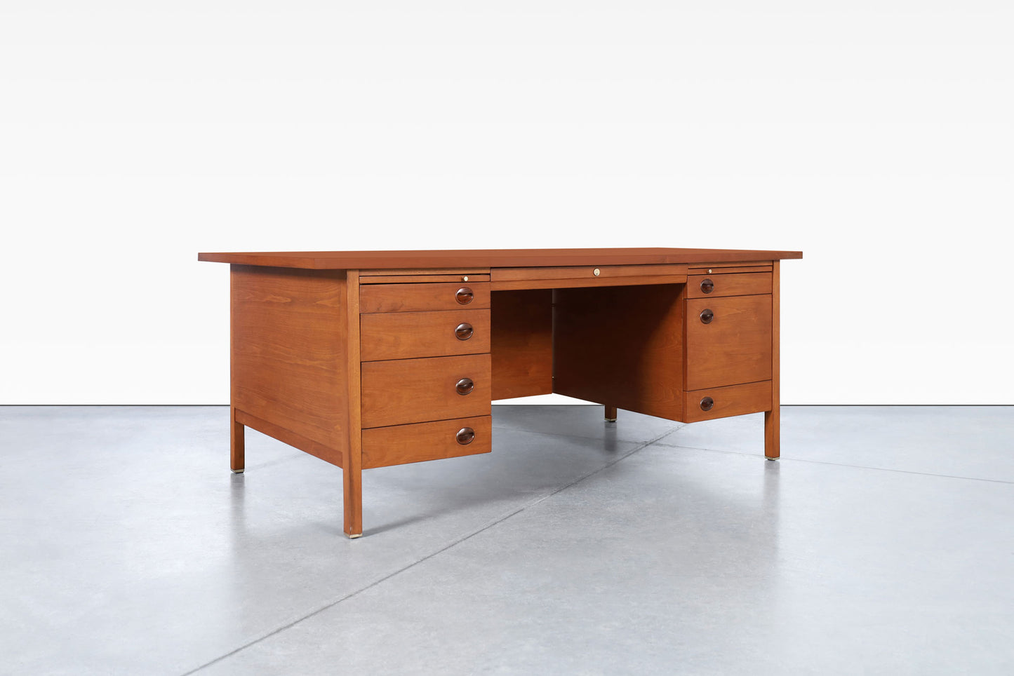 Mid-Century Executive Walnut Desk by Edward J. Wormley for Dunbar