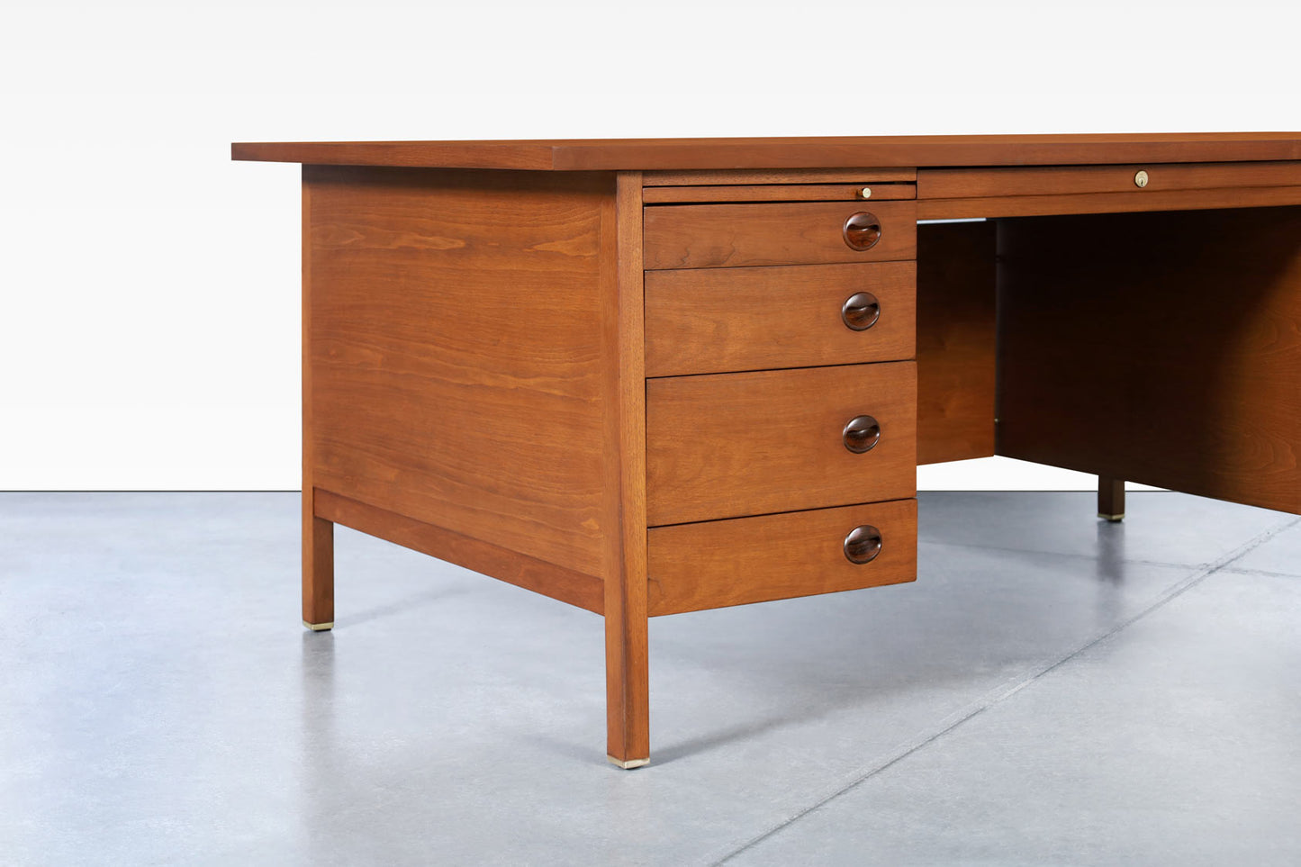 Mid-Century Executive Walnut Desk by Edward J. Wormley for Dunbar