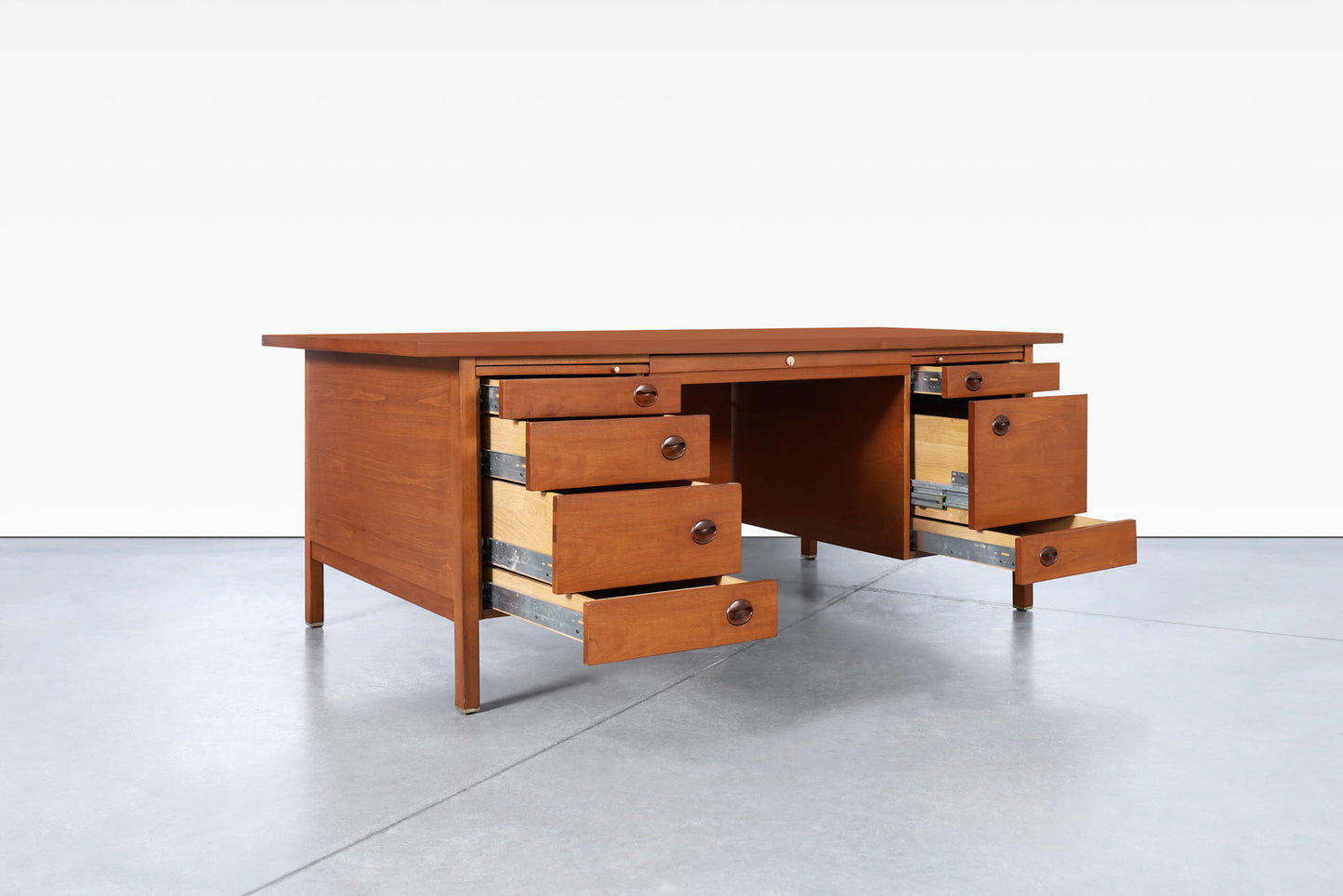 Mid-Century Executive Walnut Desk by Edward J. Wormley for Dunbar