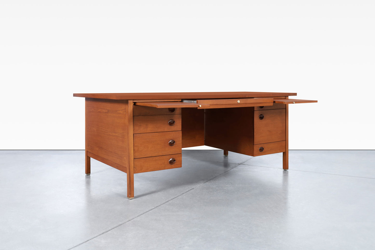 Mid-Century Executive Walnut Desk by Edward J. Wormley for Dunbar