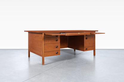 Mid-Century Executive Walnut Desk by Edward J. Wormley for Dunbar