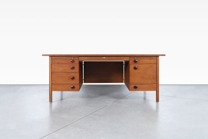 Mid-Century Executive Walnut Desk by Edward J. Wormley for Dunbar