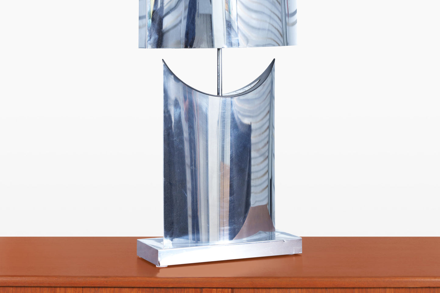 Mid-Century Oversized Chrome Lamp by Curtis Jere, Signed