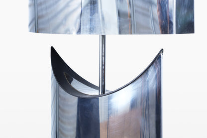 Mid-Century Oversized Chrome Lamp by Curtis Jere, Signed