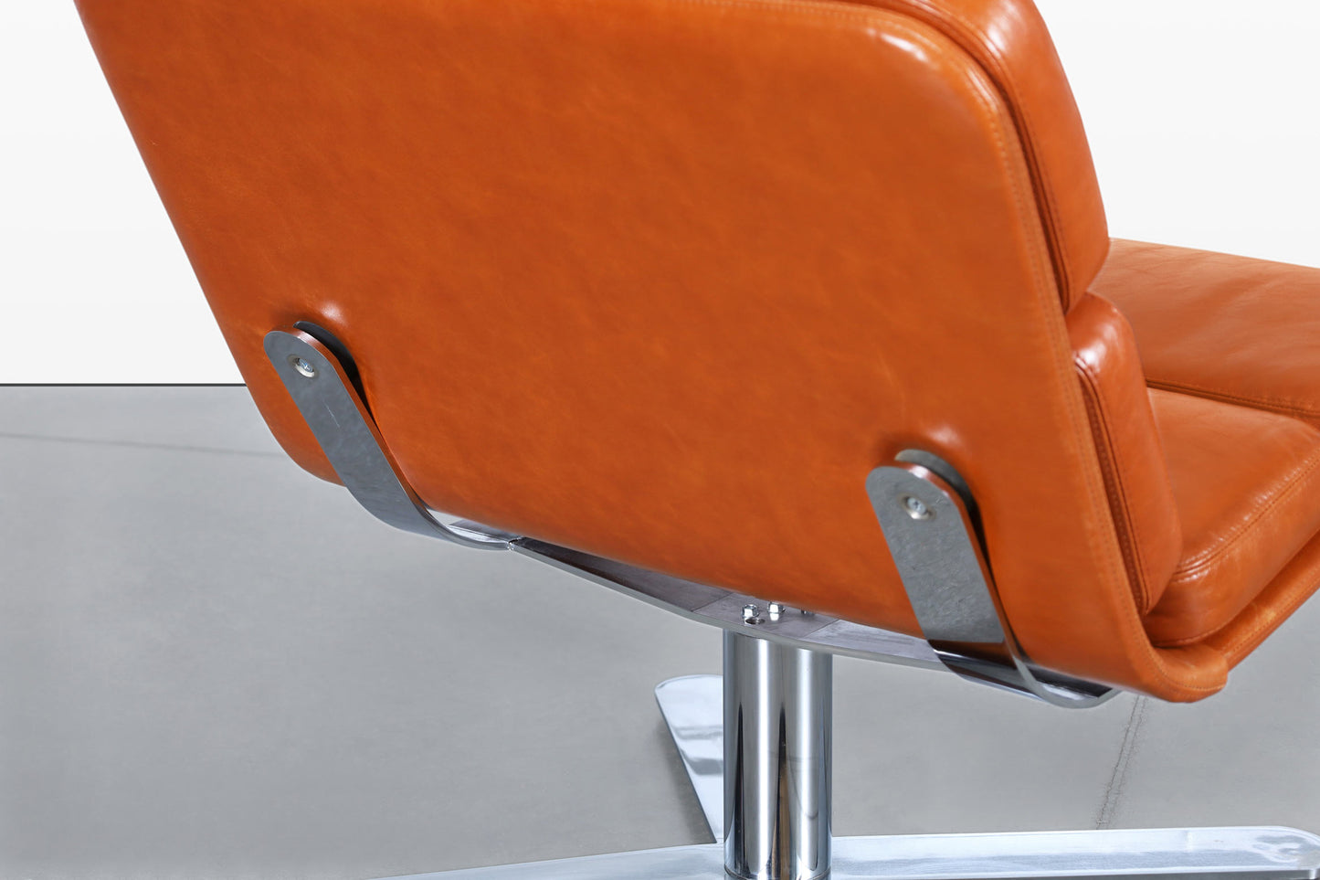 Mid-Century Modern Leather “Solo” Lounge Chairs by John Follis for Fortress