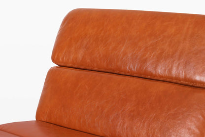 Mid-Century Modern Leather “Solo” Lounge Chairs by John Follis for Fortress